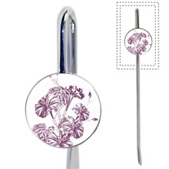 A Drawing Of A Plant With Purple Flowers Book Mark by catchydesignhill