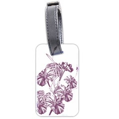 A Drawing Of A Plant With Purple Flowers Luggage Tag (two Sides) by catchydesignhill