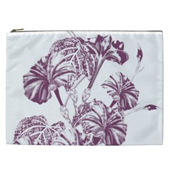 A Drawing Of A Plant With Purple Flowers Cosmetic Bag (xxl) by catchydesignhill