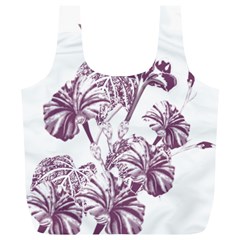 A Drawing Of A Plant With Purple Flowers Full Print Recycle Bag (xl) by catchydesignhill