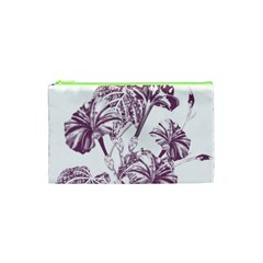 A Drawing Of A Plant With Purple Flowers Cosmetic Bag (xs) by catchydesignhill