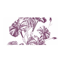 A Drawing Of A Plant With Purple Flowers Satin Wrap 35  X 70  by catchydesignhill