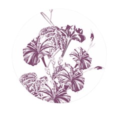 A Drawing Of A Plant With Purple Flowers Mini Round Pill Box by catchydesignhill