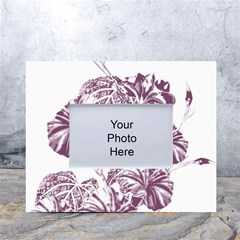 A Drawing Of A Plant With Purple Flowers White Tabletop Photo Frame 4 x6  by catchydesignhill