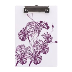 A Drawing Of A Plant With Purple Flowers A5 Acrylic Clipboard by catchydesignhill