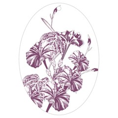 A Drawing Of A Plant With Purple Flowers Uv Print Acrylic Ornament Oval by catchydesignhill