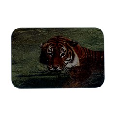 Swimming Tiger Open Lid Metal Box (silver)   by ExtraGoodSauce