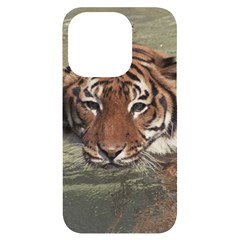 Swimming Tiger Iphone 14 Pro Black Uv Print Case by ExtraGoodSauce