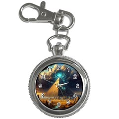 Mystic Blue Pyramid Art Key Chain Watches by ExtraAwesomeSauce