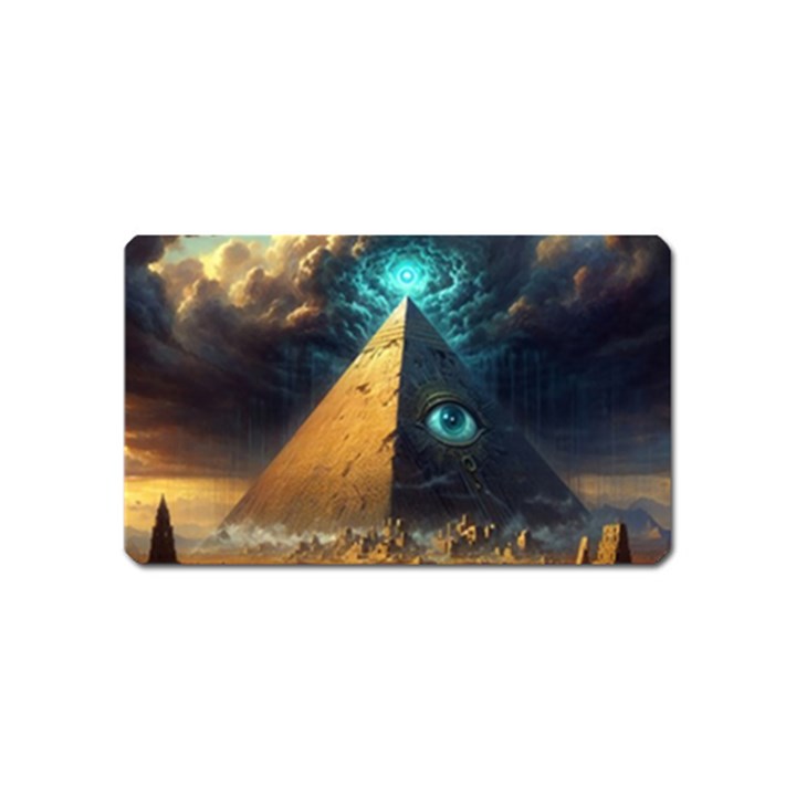 Mystic Blue Pyramid Art Magnet (Name Card)