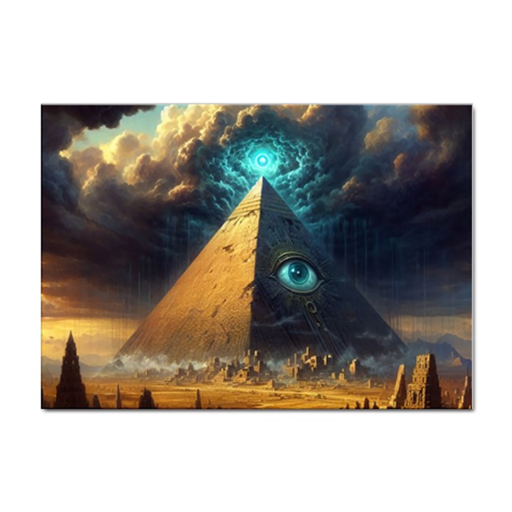 Mystic Blue Pyramid Art Sticker A4 (100 pack)