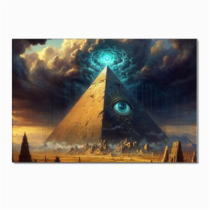 Mystic Blue Pyramid Art Postcards 5  x 7  (Pkg of 10)