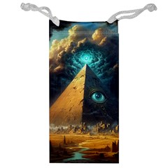 Mystic Blue Pyramid Art Jewelry Bag by ExtraGoodSauce