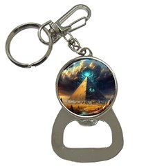 Mystic Blue Pyramid Art Bottle Opener Key Chain by ExtraGoodSauce