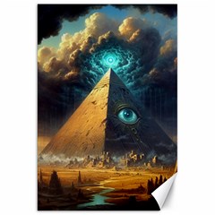 Mystic Blue Pyramid Art Canvas 20  X 30  by ExtraGoodSauce