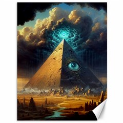 Mystic Blue Pyramid Art Canvas 36  X 48  by ExtraGoodSauce