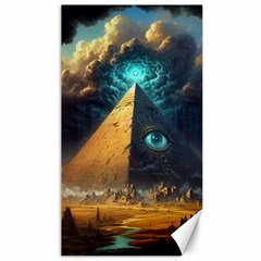 Mystic Blue Pyramid Art Canvas 40  X 72  by ExtraGoodSauce