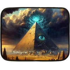 Mystic Blue Pyramid Art Fleece Blanket (mini) by ExtraGoodSauce