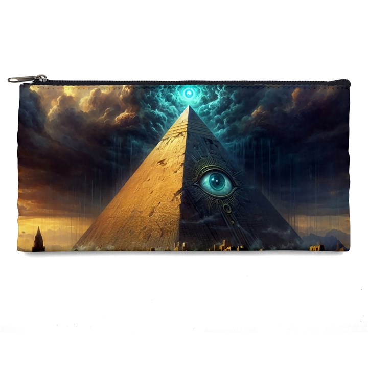 Mystic Blue Pyramid Art Pencil Case