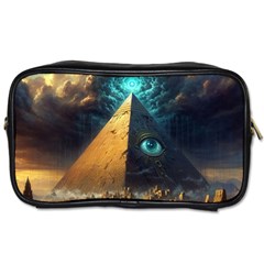 Mystic Blue Pyramid Art Toiletries Bag (one Side) by ExtraGoodSauce