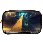 Mystic Blue Pyramid Art Toiletries Bag (Two Sides) Back