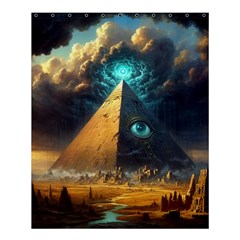 Mystic Blue Pyramid Art Shower Curtain 60  X 72  (medium)  by ExtraGoodSauce