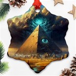 Mystic Blue Pyramid Art Ornament (Snowflake) Front