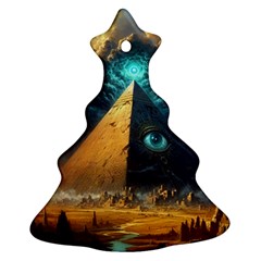 Mystic Blue Pyramid Art Ornament (christmas Tree)  by ExtraGoodSauce