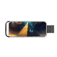 Mystic Blue Pyramid Art Portable Usb Flash (one Side) by ExtraGoodSauce