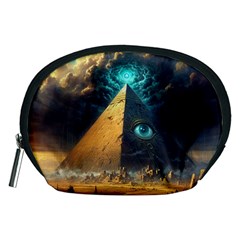 Mystic Blue Pyramid Art Accessory Pouch (medium) by ExtraGoodSauce