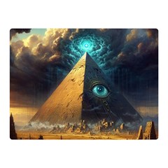 Mystic Blue Pyramid Art Two Sides Premium Plush Fleece Blanket (mini) by ExtraGoodSauce