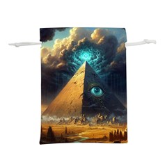 Mystic Blue Pyramid Art Lightweight Drawstring Pouch (m) by ExtraGoodSauce