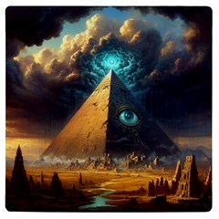 Mystic Blue Pyramid Art Uv Print Square Tile Coaster  by ExtraGoodSauce