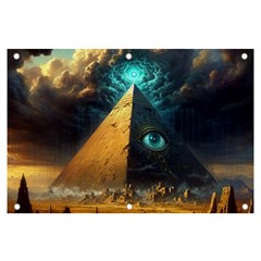 Mystic Blue Pyramid Art Banner And Sign 6  X 4  by ExtraGoodSauce