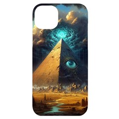 Mystic Blue Pyramid Art Iphone 14 Plus Black Uv Print Case by ExtraGoodSauce