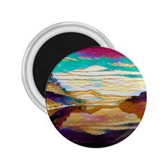 Vibrant Sunset Over Serene Lake 2 25  Magnets by ExtraGoodSauce