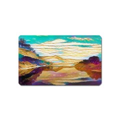 Vibrant Sunset Over Serene Lake Magnet (name Card) by ExtraGoodSauce