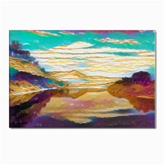 Vibrant Sunset Over Serene Lake Postcards 5  X 7  (pkg Of 10) by ExtraGoodSauce