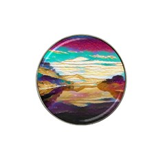 Vibrant Sunset Over Serene Lake Hat Clip Ball Marker (4 Pack) by ExtraGoodSauce