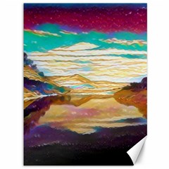 Vibrant Sunset Over Serene Lake Canvas 36  X 48  by ExtraGoodSauce