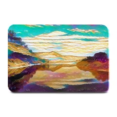 Vibrant Sunset Over Serene Lake Plate Mats by ExtraGoodSauce