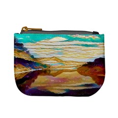 Vibrant Sunset Over Serene Lake Mini Coin Purse by ExtraGoodSauce