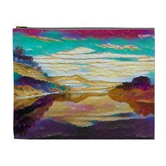 Vibrant Sunset Over Serene Lake Cosmetic Bag (xl) by ExtraGoodSauce