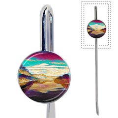 Vibrant Sunset Over Serene Lake Book Mark by ExtraGoodSauce