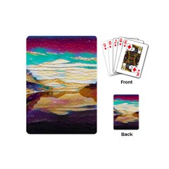 Vibrant Sunset Over Serene Lake Playing Cards Single Design (mini)