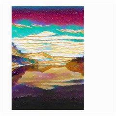 Vibrant Sunset Over Serene Lake Small Garden Flag (two Sides) by ExtraGoodSauce