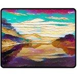 Vibrant Sunset Over Serene Lake Two Sides Fleece Blanket (Medium) 58.8 x47.4  Blanket Front