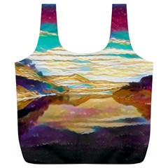 Vibrant Sunset Over Serene Lake Full Print Recycle Bag (xl) by ExtraGoodSauce