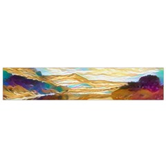 Vibrant Sunset Over Serene Lake Small Premium Plush Fleece Scarf