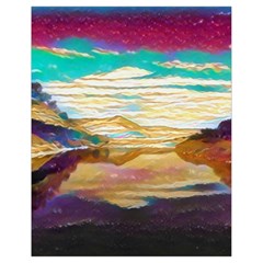 Vibrant Sunset Over Serene Lake Drawstring Bag (small) by ExtraGoodSauce